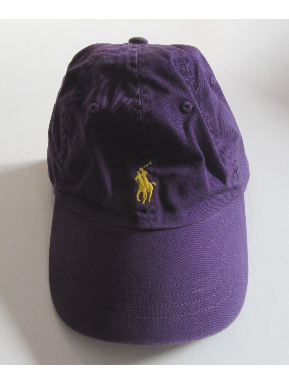 Polo Ralph Lauren Mens Baseball Ball Cap Hat Purple with Yellow Pony One Size